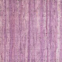 Rag rug recycled leather purple 60x90cm