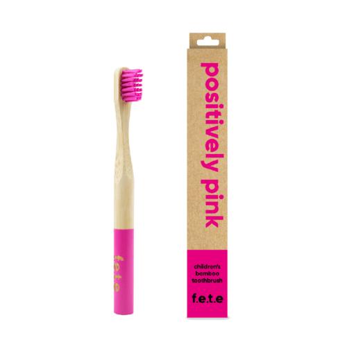 Positively pink children’s toothbrush made from eco-friendly Bamboo