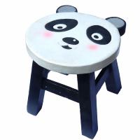Child's wooden stool, panda