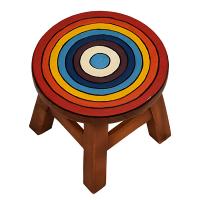 Child's wooden stool, rainbow