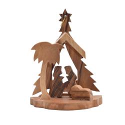 Christmas decoration small, Nativity scene, olive wood, 6.5 x 5 x 8cm