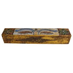 Incense box wood Third Eye design 30 x 5 x 5cm
