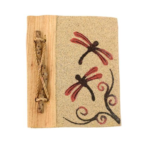 Handmade notebook, dragonflies, 10x12cm