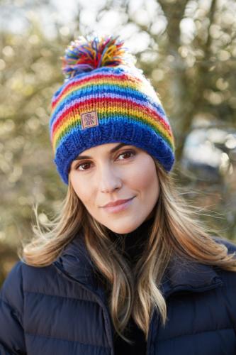 Rainbow Bobble Beanie