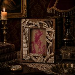 Photo Picture Frame Hand Carved Wood Cutout 4x6 inch Photo