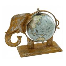 Iron Elephant Globe 25.5x13x20cm