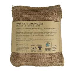 Handmade Lemongrass Soap wash pad with natural jute, palm oil free