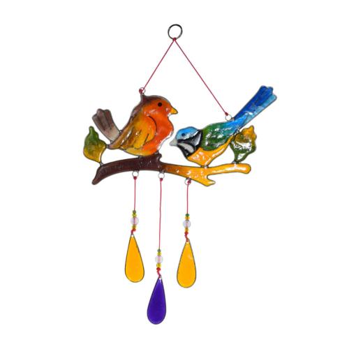 Suncatcher Two Birds on a branch, 16 x 32 cm