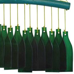 Mobile, recycled glass, 12 bottles green