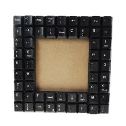 Photo picture frame with recycled computer keyboard tile decoration 4x4 inch photo