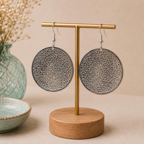 Earrings Round Dotted 4cm diameter