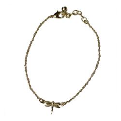 Bracelet with dragonfly charm, gold colour