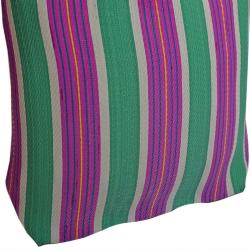 Shopper recycled plastic cement bags, green pink stripes 38x40x12cm