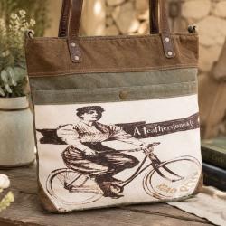 Shoulder Bag Recycled Tent Canvas, Road Queen 41 x 7 x 33cm