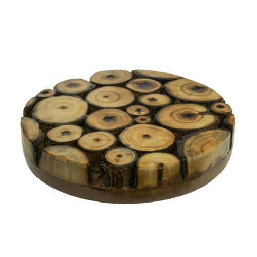 Single coaster round, decorative eco mango wood branch slices