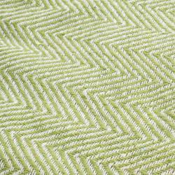 Throw/Bedspread Soft Recycled Material Chevron Design Green 150x125cm