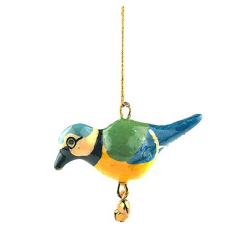 Hanging Bird Decoration Blue Tit, Recycled Plastic