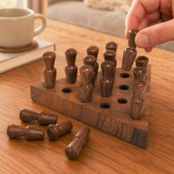 Triangular Peg Game Sheesham Wood