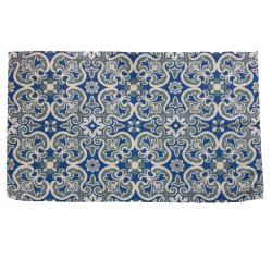 Rug indoor or outdoor, recycled plastic 80 x 120cm blue floral