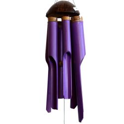 Bamboo windchime with coconut top purple 48/110cm