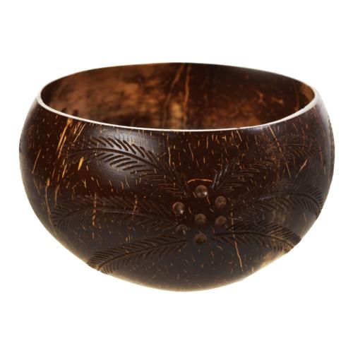 Coconut bowl, multi leaf pattern
