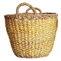 Set of 2 hogla seagrass baskets with handles