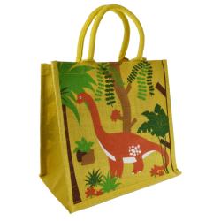 Jute shopping bag, Brontosaurus 30x30cm