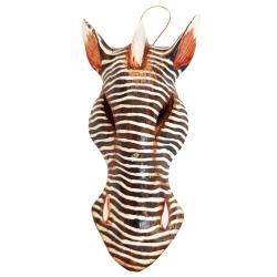 Mask Albesia Wood Zebra Horizontal Stripes 20cm