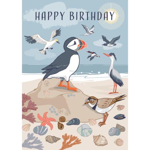 Birthday card "Sea Birds" 12x17cm