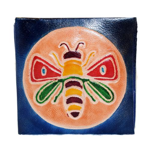 Leather coin purse bee