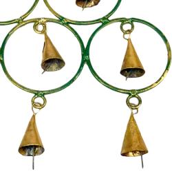 Chime 9 bells, 6 circles, recycled brass