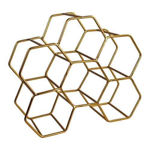 Wine bottle holder metal hexagonal 28 x 12 x 25cm