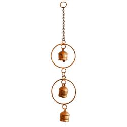 Metal Hanging Windchime / Mobile, 3 Bells Recycled Metal 46cm