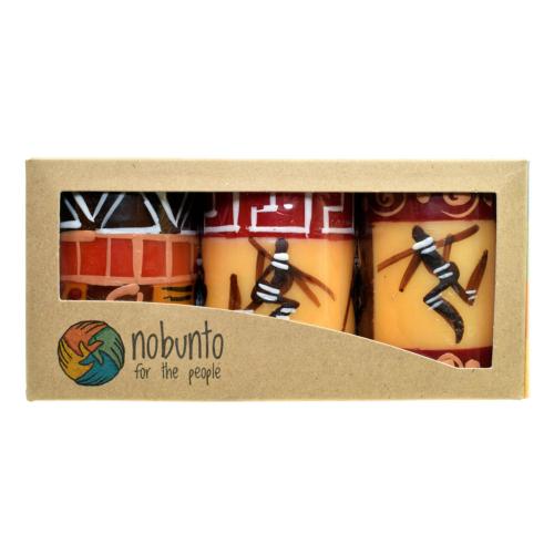 3 hand painted candles in gift box, Damisi