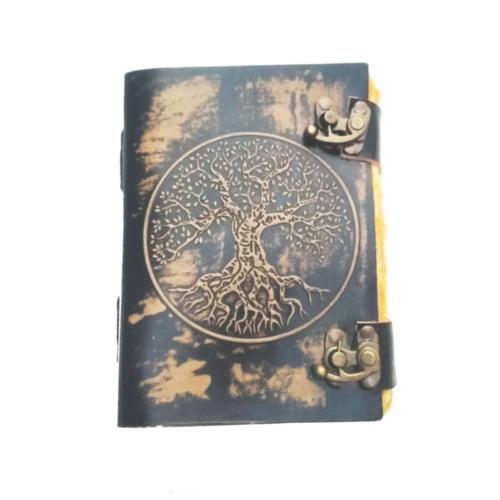 Notebook Recycled Paper Tree of Life Black 13 x 18cm