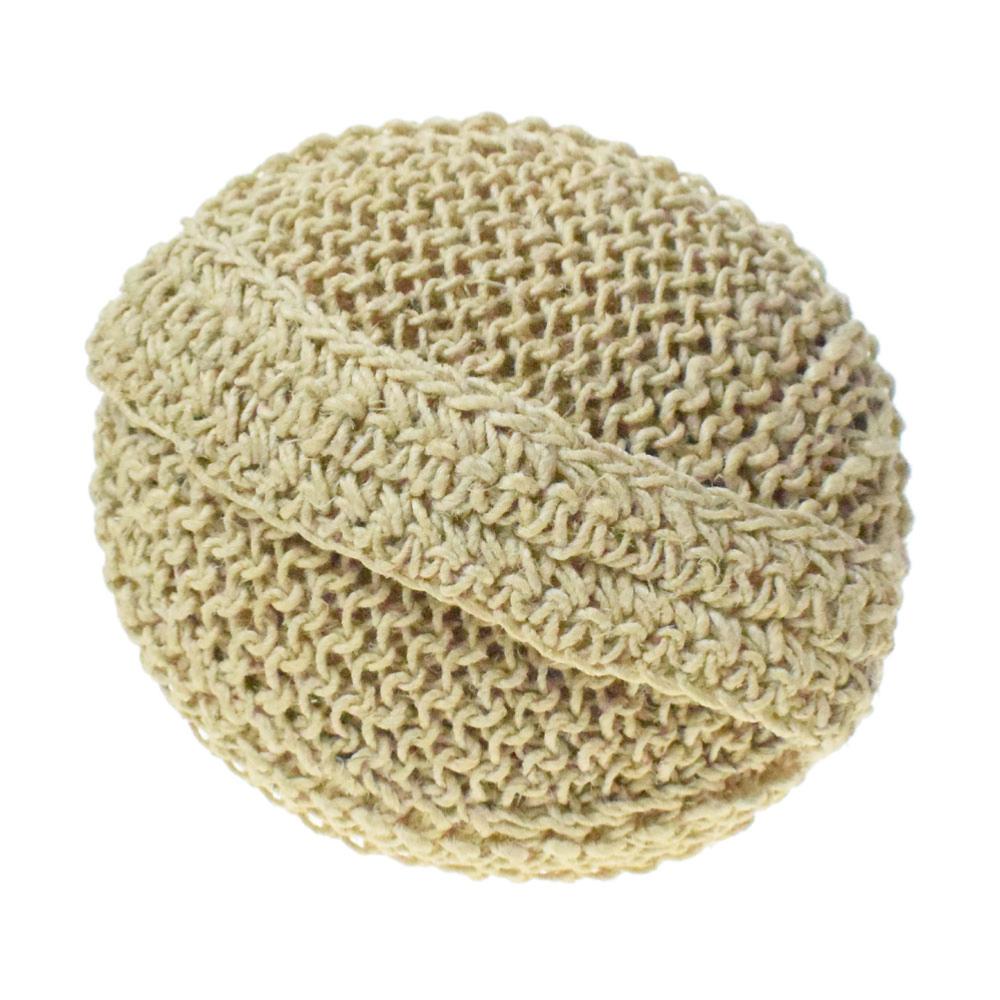 Body wash mitt round, hemp 12cm diameter