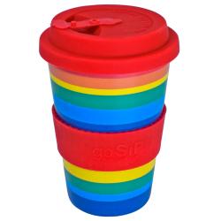 Reusable Tea/Coffee Travel Cup/Mug Eco Biodegradable Rice Husk Rainbow