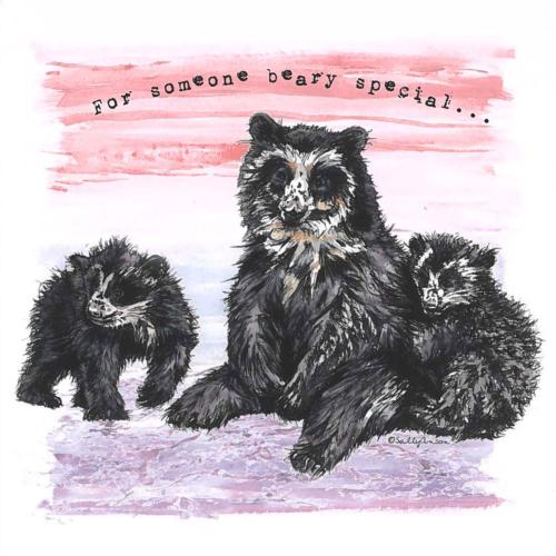Greetings card, For someone beary special, spectacled Andean bears