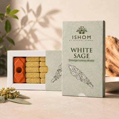 ISHOM White Sage Smudge Incense Bricks