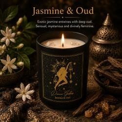 Candle with Gemstone Esoteric Divine Goddess, Jasmine and Oud 120g