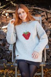 Strawberry Sweater Small UK Size 8-10