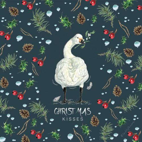 Christmas card, Swan