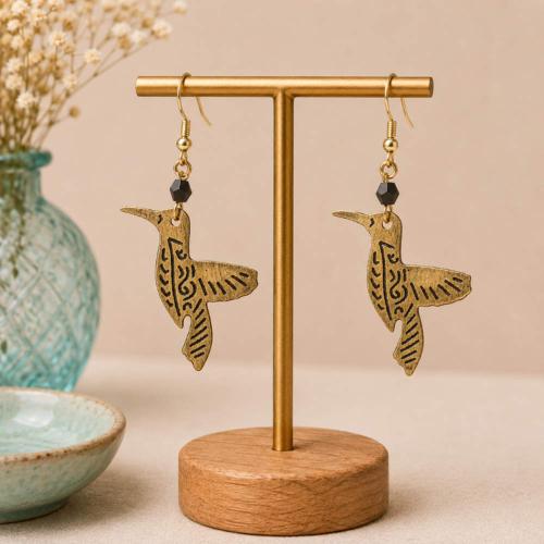 Earrings hummingbird