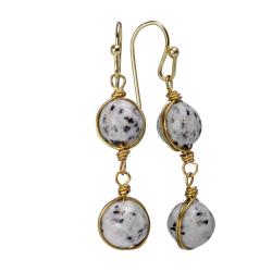 Earrings double drop dalmatian