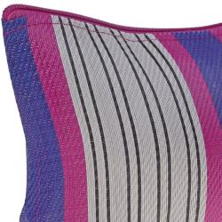 Pouch bag from recycled plastic cement bags, pink blue stripes 22x16x7cm