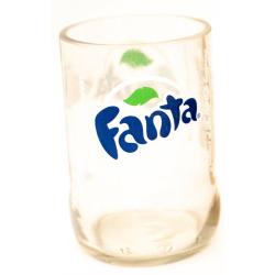 Pack of 2 glass tumblers, recycled Fanta bottles, clear