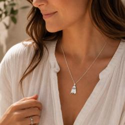 Pendant Necklace Silver Colour Ghost