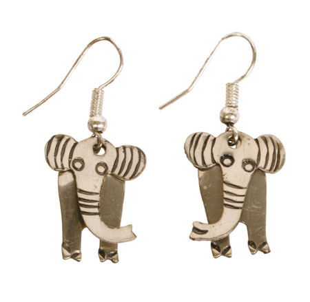 Earrings elephants silver colour