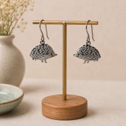 Earrings, Silver coloured Hedgehogs 3.5 (L) x 2 (W) cm