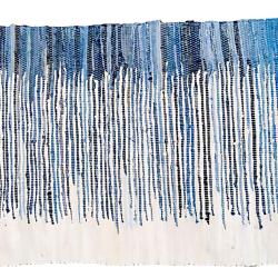 Dhurrie rug, recycled denim blue white ombre, 80x120cm